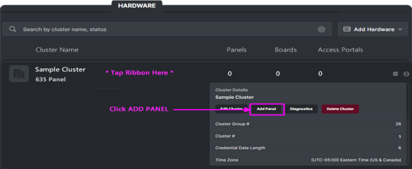 Hardware programming > Cluster Ribbon showing the Cluster Details accordion expanded